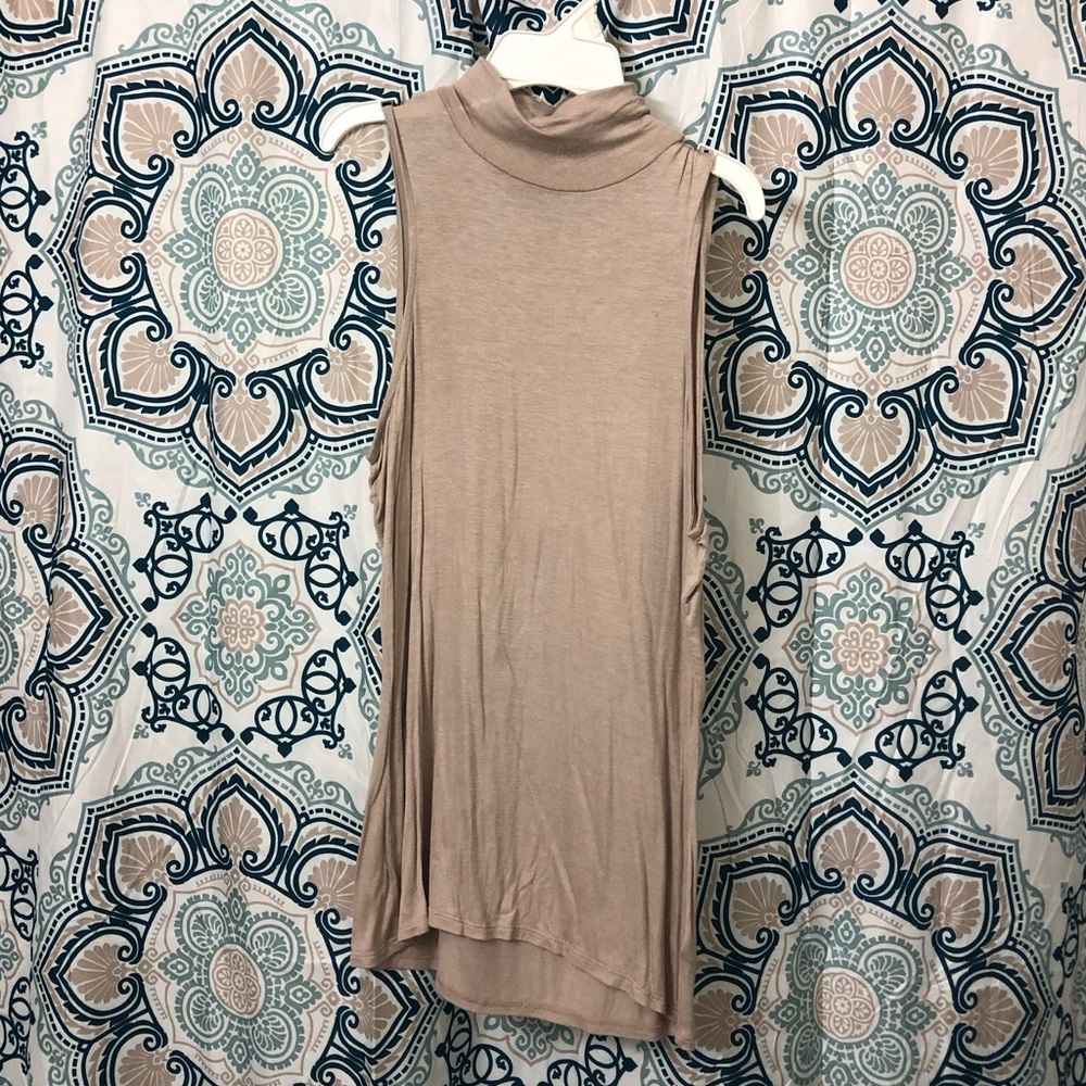 Tan turtleneck tank